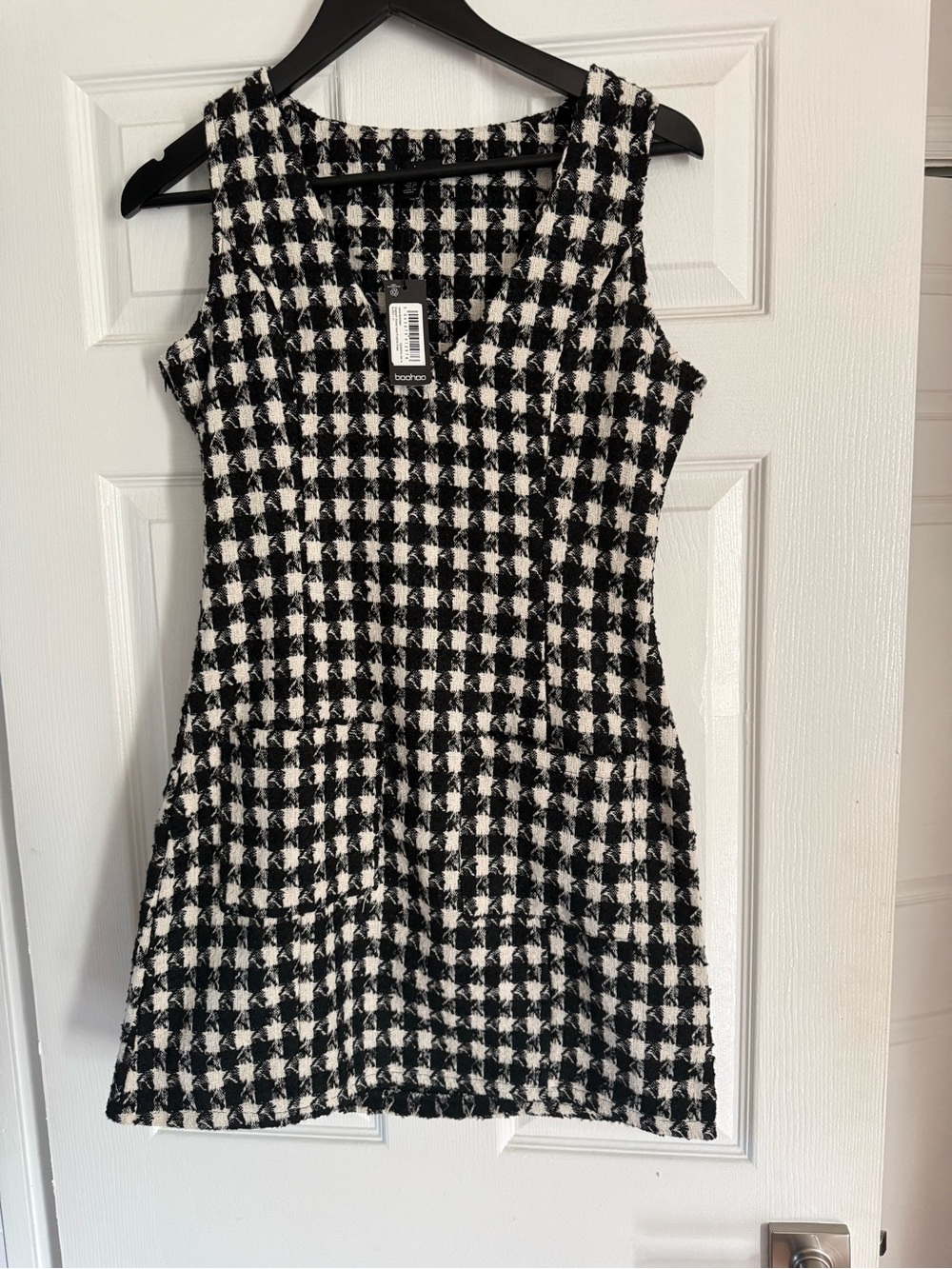 Boohoo Black & White Houndstooth Mini Dress